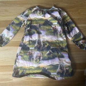 Molo Copenhagen Girls Grizzly Bear Dress Size 110/116 (S 5/6)